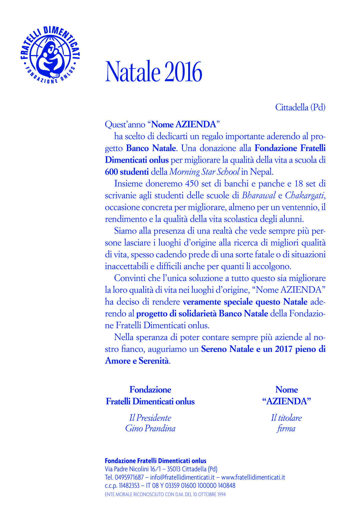 Biglietto Natale per aziende